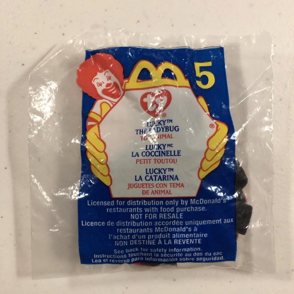 NEW  2000 McDonald’s Happy Meal Toy ty #5 LUCKY THE LADYBUG